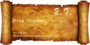 Ring Tivadar névjegykártya